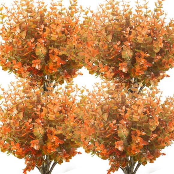10 Bundle Artificial Fall Boxwood No Fade Faux Autumn Plants - Picture 1 of 8